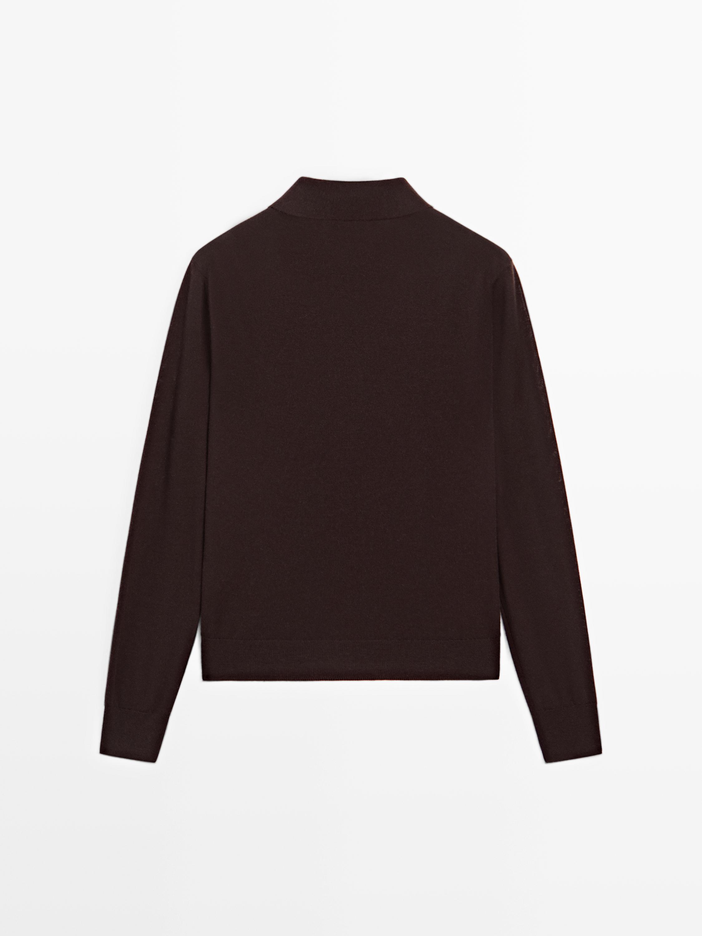 100% wool knit polo sweater